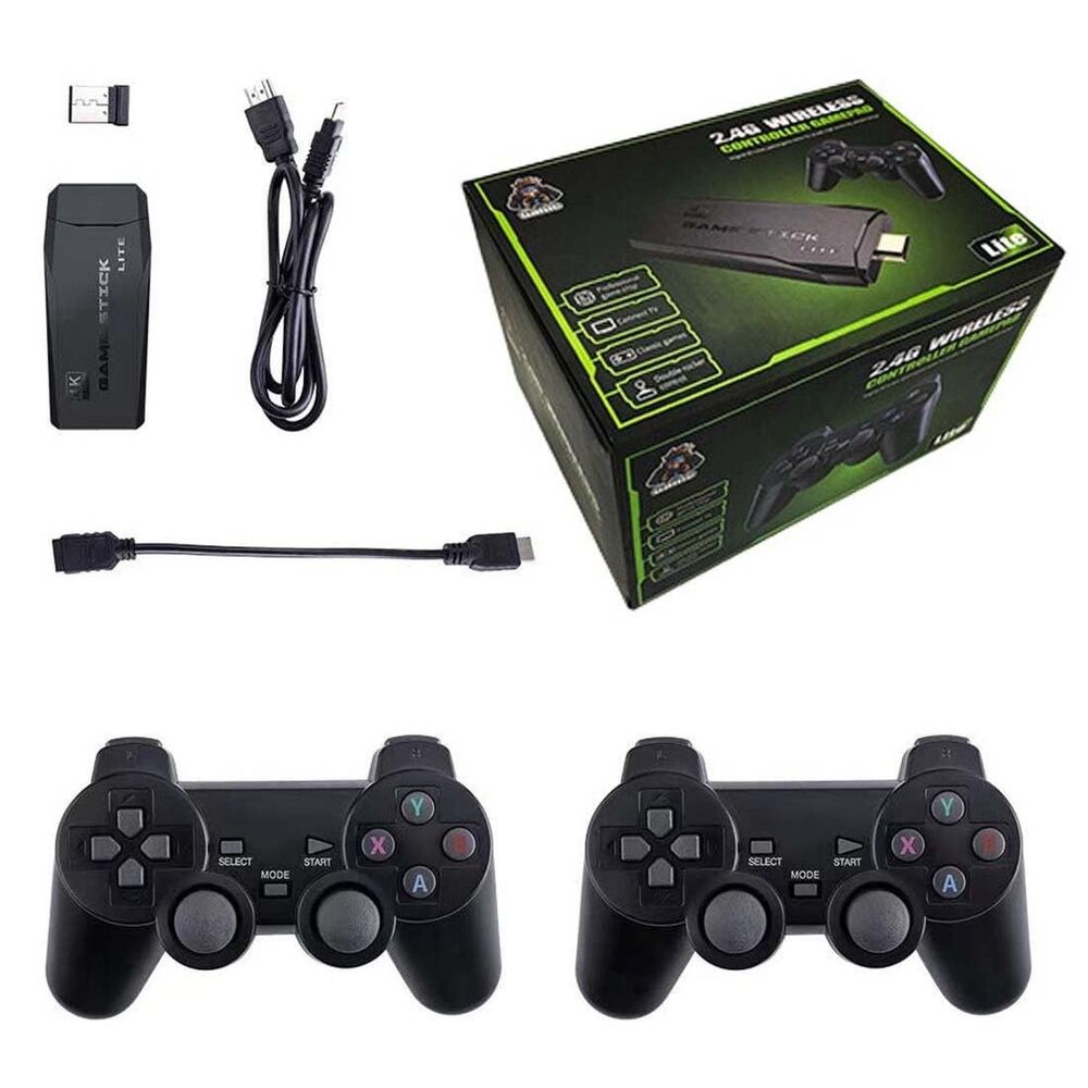 M8 4K Retro Game Stick, HD Home Video Retro Game Console with 2 Wireless Control